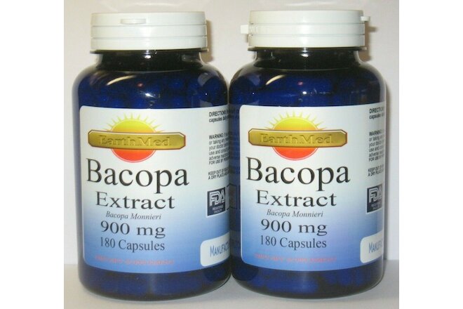 2 x Bacopa Extract 900 mg  360 capsules Total  bacopa monnieri - Brain Health