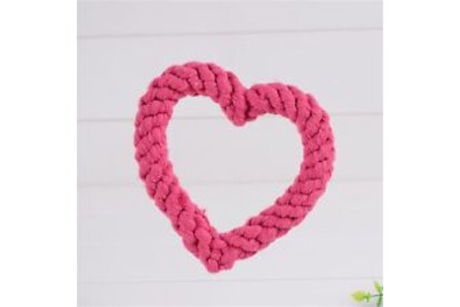 Dog Chew Toy Eco-friendly Teeth Clean Puppy Heart Shaped Rope Toy Pet Chewing