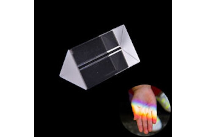 5cm Triangular Prism Teaching Optical Glass Triple Physics Light Spectrum D.ou
