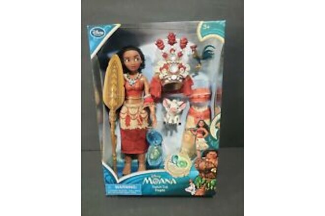 Disney Store Moana Singing Feature Doll Set 11” Deluxe Princess Necklace Pua