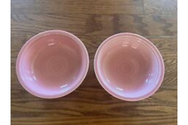 Fiestaware Fiesta HLC Rose Pink 7" Cereal Bowls Post '86-  Set of 2 NEW