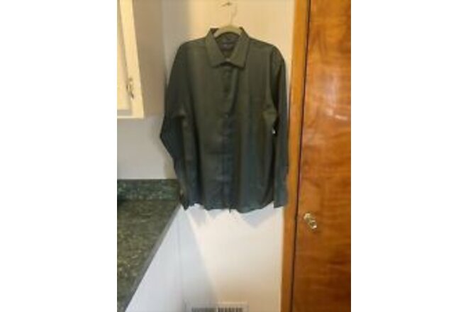Alimens & Gentle Dress Shirt XL Hunter Green Button Up Long Sleeve See Note