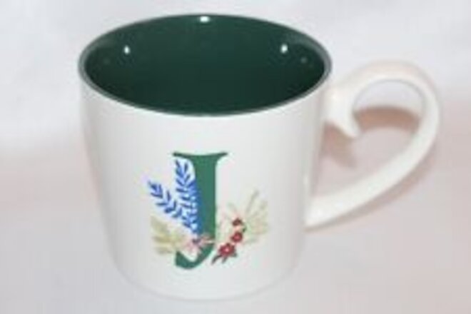 OPALHOUSE Boho Floral Initial "J" Monogram Porcelain Large Coffee Mug Cup