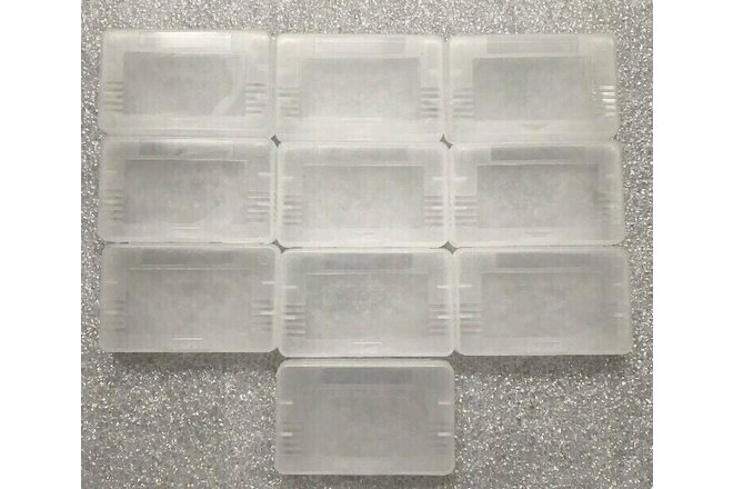 10 GBA Cases Clear Plastic Cartridge Nintendo Game Boy Advance games dust covers