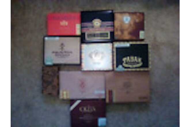 Lot of 10 Cigar Boxes-Empty!! Assorted Shapes and Sizes-3
