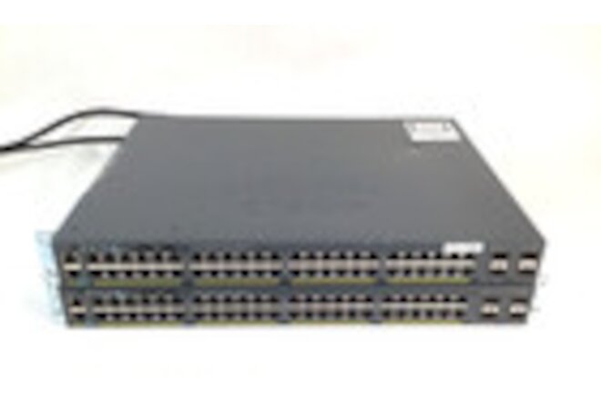 Lot of 2 - Cisco Catalyst 2960-X Series WS-C2960X-48LPS-L PoE+ Network Switches!
