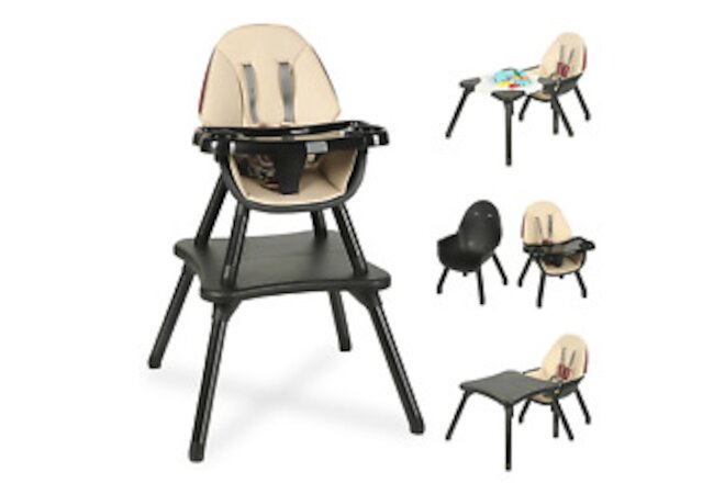 6 in 1 Baby High Chair, Convertible Highchair for Babies and Toddlers, Kids with
