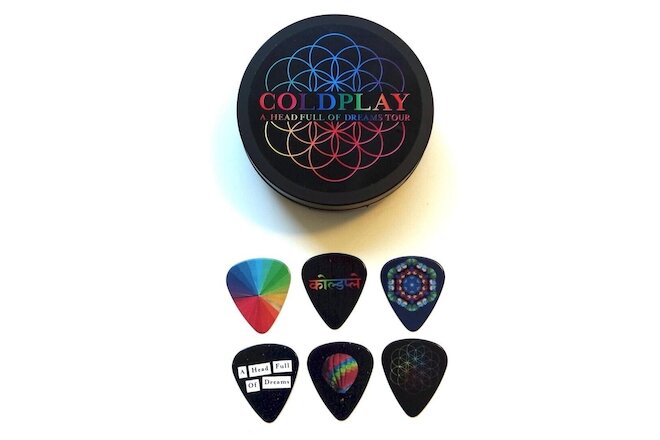 Vintage Coldplay Tour - A Head Full of Dreams - Guitar Picks & Mirrored Compact