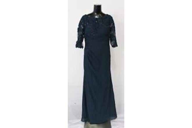 JJ's House Women's Pleated Sequin Mother Of The Bride Dress LV5 Dark Navy US:12