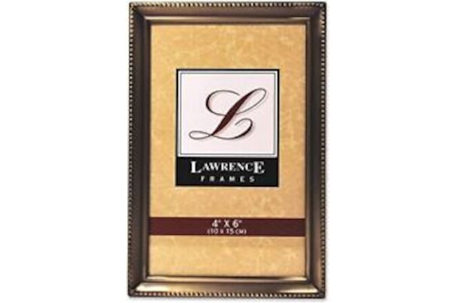 Lawrence 11446 Antique Brass 4x6 Picture Frame - Bead Border Design