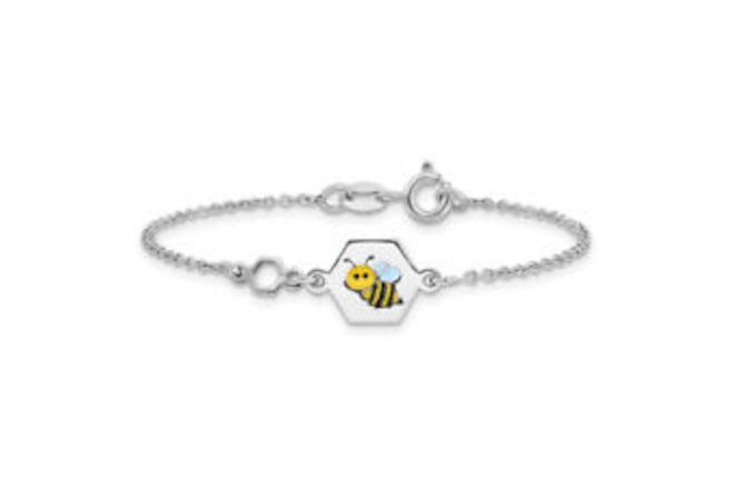 925 Sterling Silver Bee 6 inch Chain Charm Bracelet