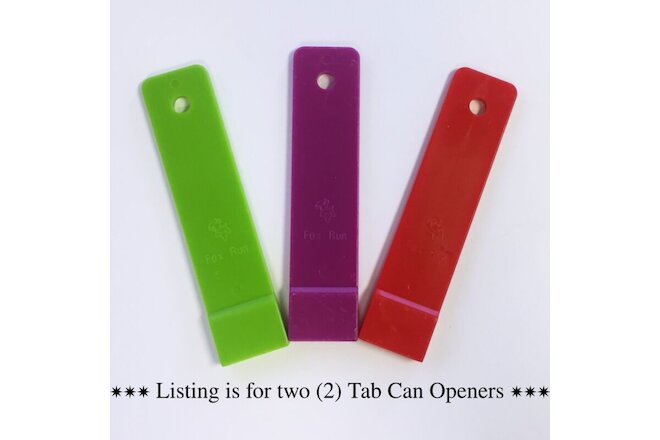 Fox Run Plastic Tab Can Opener, Assorted Colors (Pack of 2)