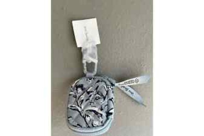 Vera Bradley Womens Cotton Bag Charm for Airpods Tech Accessory Perennials Gray
