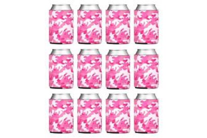 TahoeBay 12 Blank Beer Can Coolers, Plain Bulk Collapsible Soda Cover Coolies...