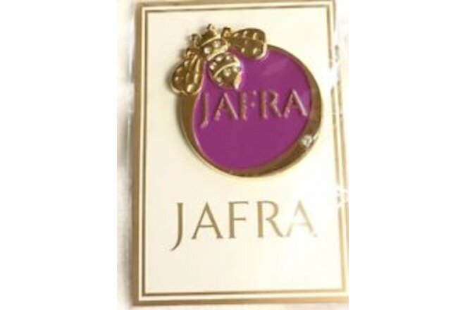Gold Jafra Purple Brooch Award Pin Purple Enamel Bumble Bee