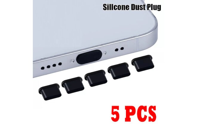 Dust Plug Type-c USB Charging Port Protector Silicone Cover For Smart 5pcs