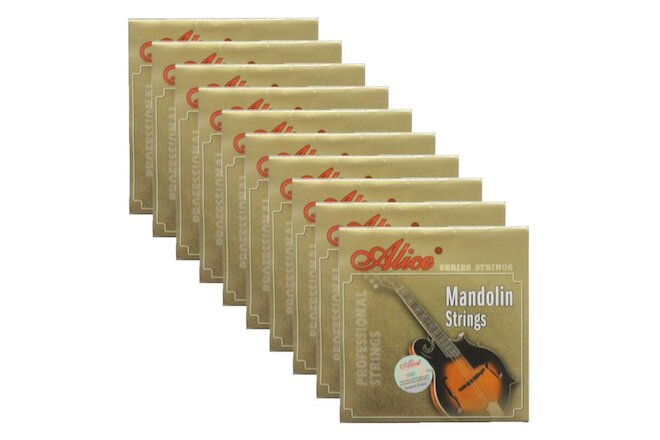 10Sets Alice Mandolin Strings Silver-Plated Copper Alloy Wound EADG  AM03