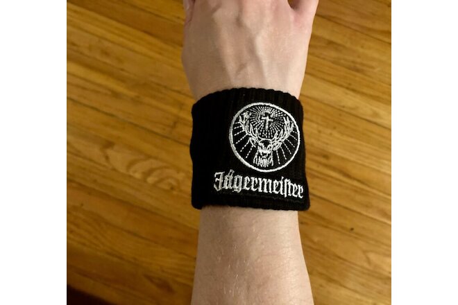 Jagermeister Black Wrist Bands Sweat Bands Logo Jager Black & White Athletic (2)
