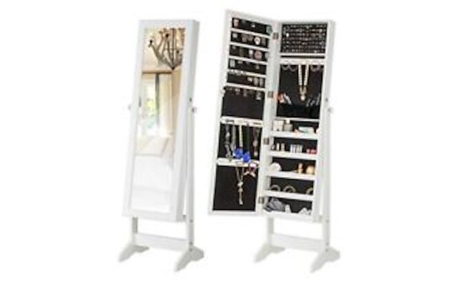 Jewelry Cabinet Free Standing Large Storage Lockable Armoire, Full Length