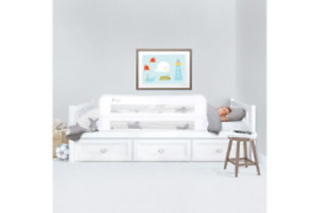 Dream On Me Hide Away Safety Bed Rail for Kids Baby Security Mesh White