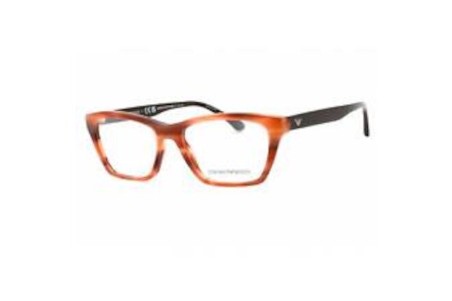 Emporio Armani Women's Eyeglasses Striped Brown Rectangular Frame 0EA3186 5903