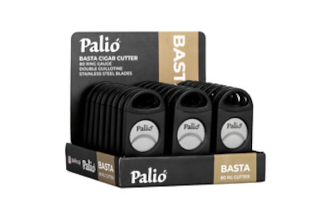 Palio Basta Cigar Cutter Display, Black, Comes with 24 Cutters