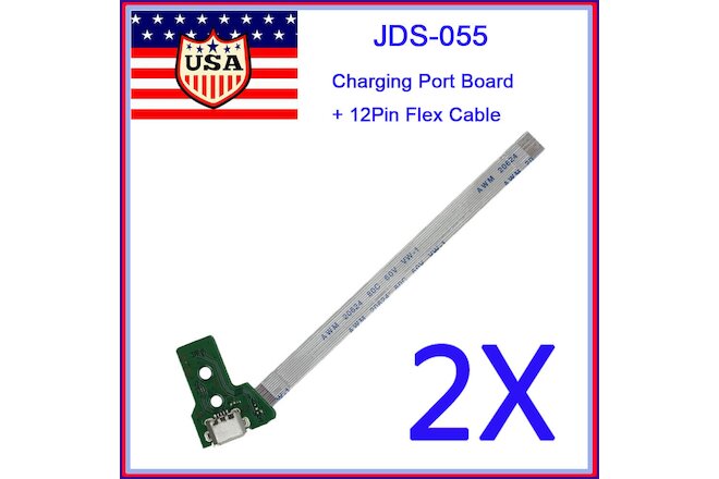 2X USB Charging Port Board JDS-055 With Flex Cable for Sony PlayStation 4 PS4