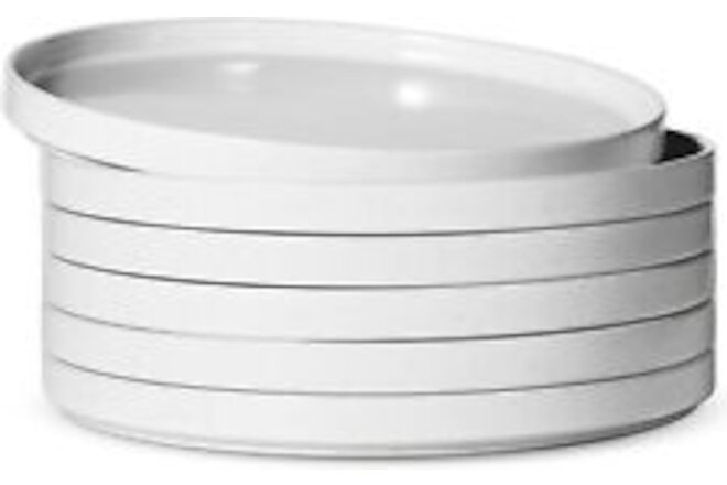 STAR MOON Ceramic Dinner Plates Set of 6-10 Inch High Edge Dinnerware Plates Set