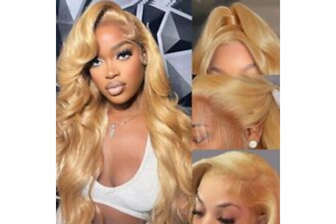 Lotulo Honey Blonde Wig Human Hair 13x4 Honey Blonde HD Lace Front Wig Human ...