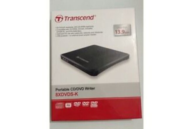 Transcend Portable 24XCD / 8XDVD Writer TS8XDVDS-K Brand New