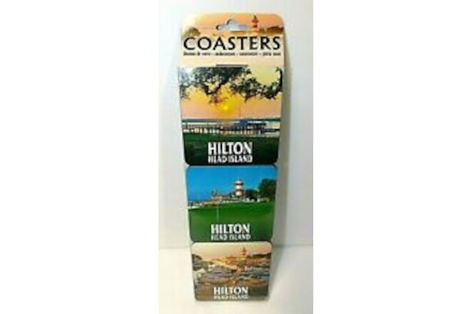 Hilton Head Island Photo Coasters Set 6 Cork Backed Stylish Reusable Souvenir