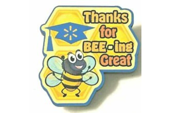 Rare Walmart Lapel Pin Academy Thanks For Bee-ing Great Spark Wal-mart Pinback