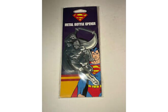 Warner Bros DC Comics Superman Bottle Opener Metal Bottle Opener New Old Stock