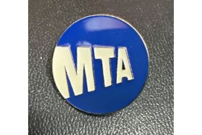 NYC TA subway bus white on blue MTA logo enamel pin new free shipping