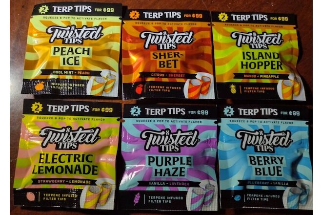 Twisted Hemp Terp Flavored Filter Tips Variety Sampler 6/2ct Packs=12pc