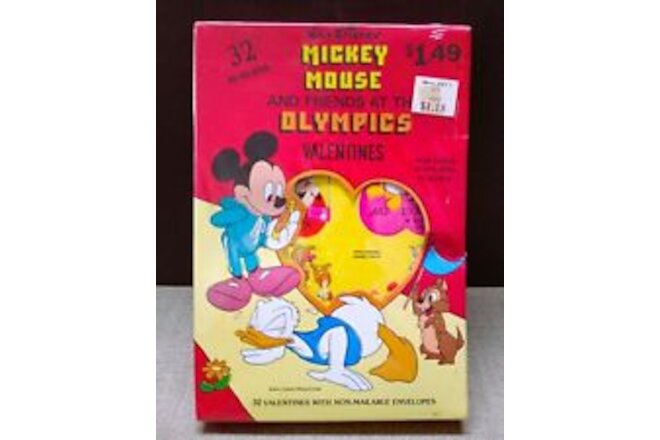 Mickey Mouse Olympics Valentine's Day Cards, Vintage 1980's, Sealed Retro Disney
