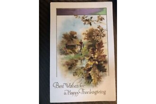 c1900 Best Wishes For A Happy Thanksgiving Winsch Schmucker Embossed Postcard.
