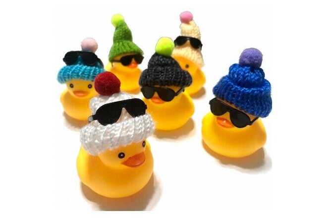 6 CRUISING DUCKS RUBBER DUCKIES with SUNGLASSES and HATS 2" PARTY FAVORS JEEP