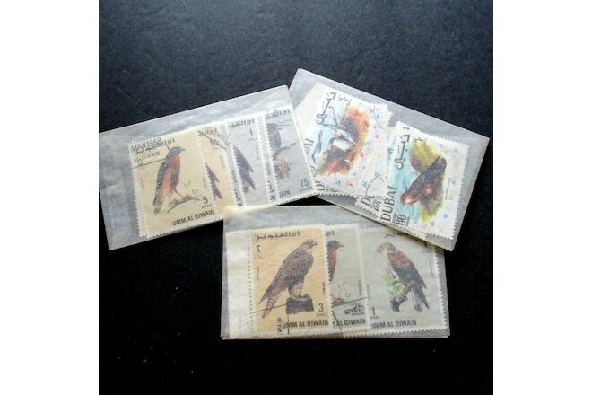 Birds Topical Postage Stamps Lot 22 Dubai Umm Al Qiwain Vintage Circa 1968