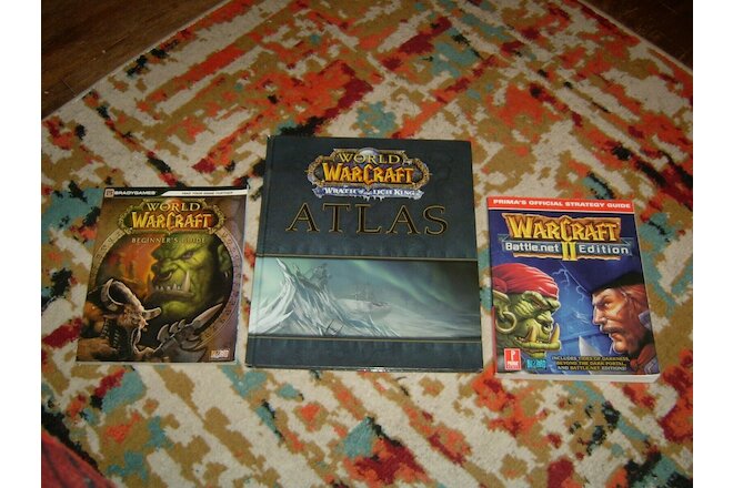 3 Strategy books World of Warcraft Wrath of the Lich King Atlas Beginner's Guide