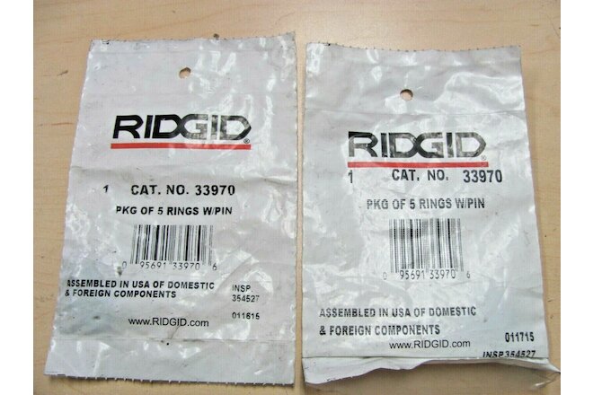 Ridgid 33970 - 2 Packages of 5 Rings with Pins Ea. - 10 Rings & Pins Altogether