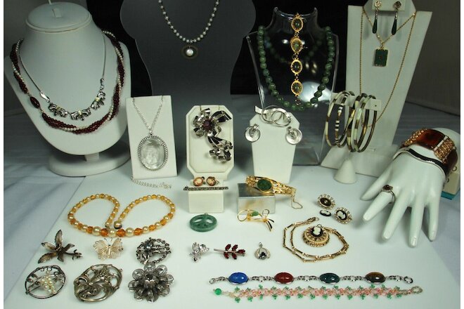 STERLING & COSTUME Jewelry Lot SILPADA VAN DELL CORO JEWELART Scarabs Gems NICE