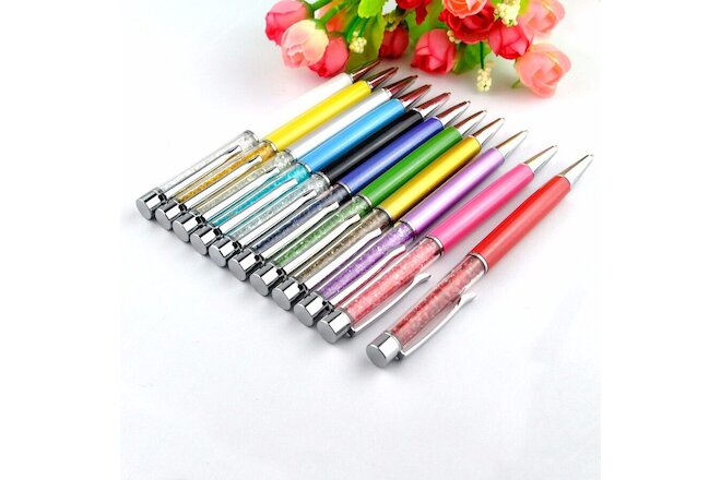 12pcs  Crystal Diamond Stylus Pen Ballpoint Pens Office School Stationery-Gift