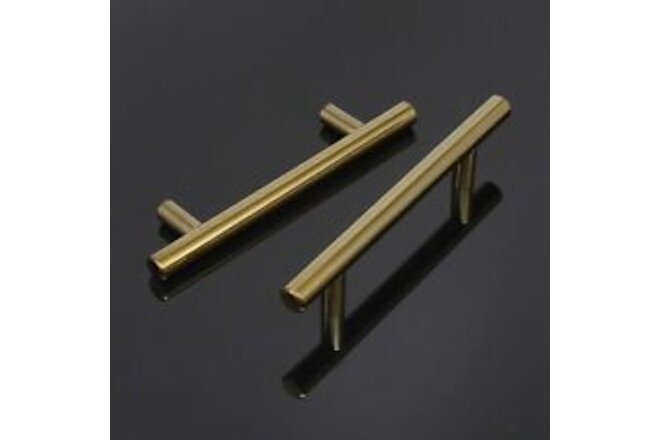 6PK Probrico Brushed Brass Kitchen Cabinets Drawers Handles Pulls 3-3/4" Holes
