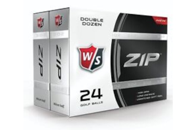 Staff Zip Double Dozen Golf Balls, White, 24-Pack