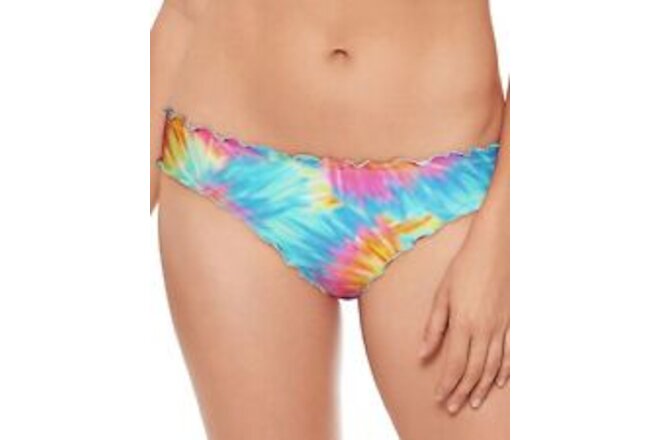 Salt + Cove Juniors Tie-Dyed Ruffled Hipster Bikini Bottoms,Multi,Small