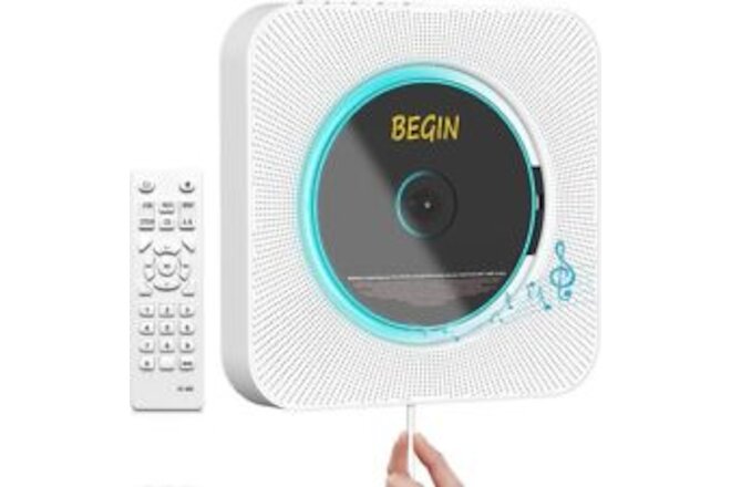 Portable CD PlayerBluetooth Wall-Mounted CD Music Player Home Audio Speakerwi...
