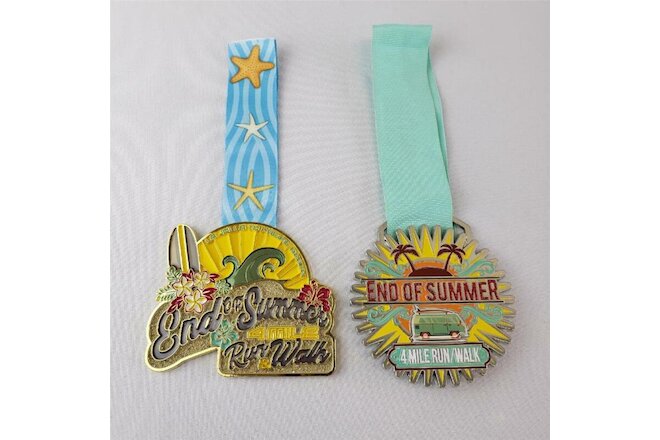 = Lot of 2 End Of Summer 4 Mile Run/Walk La Jolla To Pacific Beach Medallion