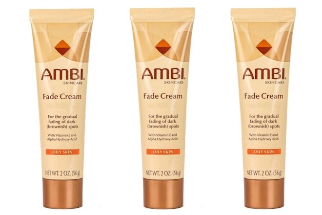 3-PACK NEW Ambi Fade Cream Oily Skin Lightener Dark Spot Bleacher 2oz EXP 12/23