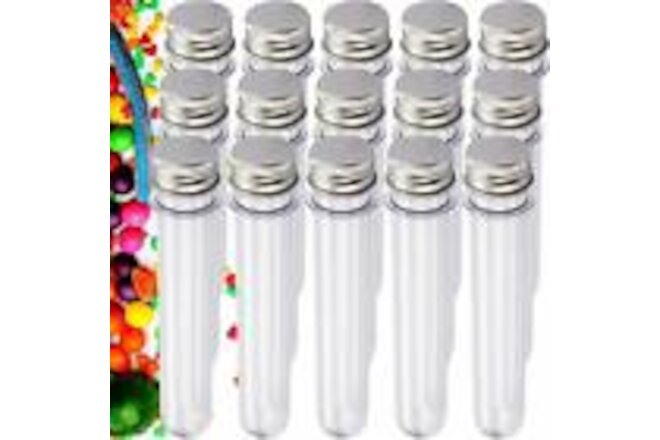 120 Pack 40ml Plastic Test Tubes,Clear Test Tube with Screw Caps Candy Container